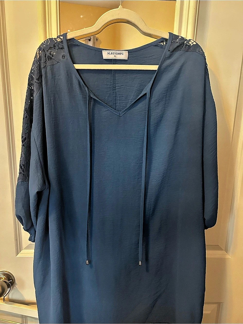 Lace Sleeve Blue Swimsuit Cover or Dress